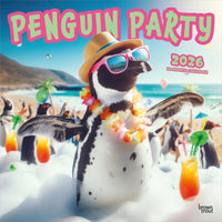 BrownTrout - 2026 Penguin Party Calendrier mural Suspendu Mensuel - 30,5 cm l x 61 cm H - Anglais-Photographie - Chaque mois, découvrez de superbes photographies ou œuvres d'art en couleur