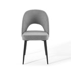 Modway - Rouse Tissu rembourré Fauteuil d’appoint de salle à manger Ensemble de 2 - Noir Gris clair-Capacité de poids de la chaise : 331 lb