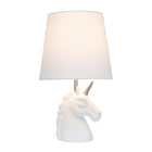 Simple Designs - Lampe de table - Licorne argentée et blanche scintillante-Utilise 1 ampoule à culot moyen de type A de 40 W (non incluse)