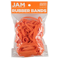 JAM Paper - Élastiques durables - taille 64 - orange - multi-usages - Paquet de 100-Couleur : Orange | Élastiques colourés
