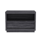 Manhattan Comfort - Table de nuit contemporaine Navis 32" à 1 tiroir - Gris charbon-La finition aspect bois offre une apparence chaleureuse et naturelle prisée dans la conception de meubles modernes
