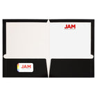 JAM PaperMD – Chemise lustrée à 2 pochettes, 9 1/4 x 11 1/2 (po), noir, 100/boîte-2 pochettes