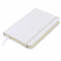 JAM Paper - Petit carnet à couverture rigide avec élastique - 100 feuilles lignées - 3 3/4" x 5 5/8" - Blanc-Couleur : blanc | Soyez élégant et organisé avec un carnet de notes colouré.