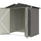 Outsunny - Remise de jardin extérieure 6,5 pi x 4 pi, gris clair-L'intérieur spacieux et le toit en pente accueillent facilement les outils longs et les équipements saisonniers 
