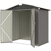 Outsunny - Remise de jardin extérieure 6,5 pi x 4 pi, gris clair-L'intérieur spacieux et le toit en pente accueillent facilement les outils longs et les équipements saisonniers 
