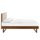 Modway - Bridgette Bois Plate-lit complet avec cadre angulaire, Noyer beige-Assemblée requise
