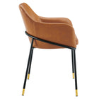 Modway - Jovi Cuir végane Chaise à manger Ensemble de 2 - Black Tan-Cadre robuste en métal noir