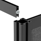 Luxor - Mur modulaire 53 x 70 - Cadre noir segmenté, fenêtre givrée, PET gris frais-Aide à définir les zones sans murs permanents