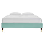 Modway - Harlow Performance Velvet Cadre de lit plateforme Queen, Monnaie-Poutre centrale renforcée et jambes de soutien