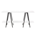 Manhattan Comfort - Console moderne Celine 47,24 po - Blanc-Console basse moderne contemporaine parfaite pour le salon et le bureau à domicile