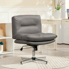 HOMCOM - Chaise de bureau sans accoudoirs à croisillons - gris-Le tissu microfibre respirant offre une assise fraîche et ventilée