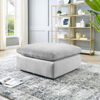 Modway - Commix Duvet Rempli Trop Rempli Performance Velvet Ottoman - Gris clair-Velours de performance résistant aux taches