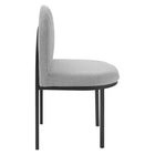Modway - Isla Tissu rembourré Fauteuil d’appoint de salle à manger Ensemble de 2 - Noir Gris clair-Rembourrage en tissu polyester