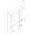South Shore - Liora - Ensemble bibliothèque et 2 bibliothèques étroites 5 tablettes modulaire- Chêne blanchi-Assemblage requis : nos produits nécessitent d’être assemblés. Cependant, soyez sans crainte! Chaque meuble vient avec un guide détaillé pour que vous viviez une expérience de montage sans souci.