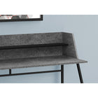 Monarch Specialties - 7550 Bureau 48 po L - Fausse Pierre Grise/Metal Noir-Fini sur tous les côtés pour un placement flexible n'importe où dans un bureau à domicile
