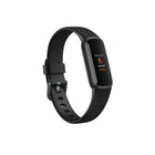 Fitbit - Luxe Bracelet d’activité forme et bien-être - Noir/Acier inoxydable graphite-Optimisez vos entraînements, voyez les tendances de votre fréquence cardiaque au repos et mesurez mieux vos calories brûlées grâce au suivi de la fréquence cardiaque en continu