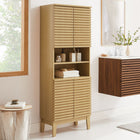 Modway - Render Grand Armoire de rangement de salle de bain in Chêne-Glissières de plancher sans marquage