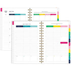 Emily Ley - Agenda scolaire hebdomadaire/mensuel pour étudiants Simplified 2026-2027 - 8 1/2 po H x 5 3/8 po l - floral - anglais-Couverture plastifiée durable avec un motif de rayures colorées. Comprend une fermeture élastique