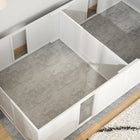 PawHut - Caisse de mise bas avec portes amovibles pour grands chiens - 96 po L x 47 po l x 19 po H-Couleur : Blanc