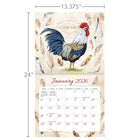 Lang - 2026 Proud Rooster Calendrier Mural Deluxe Mensuel - 30,5 cm l x 30,5 cm H - Anglais-Téléchargement de fonds d'écran pour bureau sur 12 mois disponible