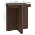 Hudson&Canal - Table d'appoint carrée Laguna de 51 cm de large, chêne brun-Dimensions du produit : 20" L x 20" l x 22" H