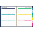 AT-A-GLANCE - Agenda scolaire hebdomadaire/mensuel petite florale Emily Ley Simplified 2025-2026 - 11 po H x 8 3/8 po l - multicoloure - bilingue-Une semaine sur deux pages comprenant un espace de planification et une section pour cocher les tâches terminées