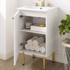 Modway - Chaucer 18" Vanette de salle de bain - Blanc blanc-Porte en rotin