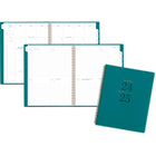 AT-A-GLANCE - Agenda scolaire hebdomadaire/mensuel Signature Lite 2024-2025 - 8 3/8 po x 11 po - sarcelle - anglais-Une semaine sur deux pages comprenant un espace non ligné et une section pour les notes. 