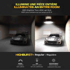 Bell+Howell - Éclairage d'atelier à LED Highburst Pro - 10 000 lumens-Installation simple : pas de câblage dur ou d'électriciens nécessaires, il suffit de brancher le cordon de 9 pieds inclus au sommet de la lumière à une extrémité et à une prise électrique à l'autre extrémité, économiser du temps et du stress avec une lumière facile à installer