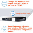 Motionwise - Bureau électrique assis-debout à moteur unique  série M1 Glass avec tiroirs pivotants - Blanc-Conforme aux certifications TAA & BIFMA : Construit pour répondre aux normes gouvernementales et industrielles, ce bureau constitue un choix idéal pour les bureaux gouvernementaux, les startups et les environnements corporatifs