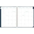 AT-A-GLANCE - Agenda scolaire hebdomadaire/mensuel Signature 2025-2026 - 11 po H x 8 3/8 po l - bleu marine - bilingue-Couverture en similicuir bleu marine avec estampage métallique