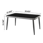 Manhattan Comfort - Ensemble de conversation moderne Portofino pour patio, 4 personnes, avec table basse - gris et crème - ensemble de 4-Table basse avec plateau en verre trempé intégré de 5 mm