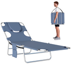Outsunny - Chaise de bronzage avec ouverture pour le visage - chaise longue pliable à 5 niveaux - gris-Le dossier s'ajuste à 4 positions différentes pour s'incliner selon vos besoins