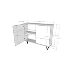 Nexera - Console de rangement 2 portes Slim, Noyer-8