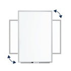Quartet Tableau magnétique effaçable à sec classique Nano-Clean - 2 pi x 1,5 pi - cadre alu argent-Le matériel de montage inclus vous permet d’installer facilement le tableau horizontalement ou verticalement