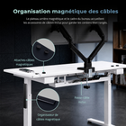 MotionGrey - Bureau debout électrique réglable Ultra  avec plateau inclinable - 55,1 po - Blanc-9
