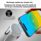 MyBat - Chargeur sans fil magnétique DockIt 360° + Support bague - Blanc-Support mains libres idéal - Positionnez votre téléphone verticalement pour regarder des vidéos, passer des appels ou travailler sans le tenir