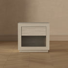 Manhattan Comfort - Table de nuit contemporaine Soren 26" à 1 tiroir - Chêne blanchi-Assemblage à domicile requis Tout le matériel inclus