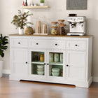 HOMCOM - Buffet 55,1 po L avec rangement et 3 tiroirs - blanc-Étagères réglables pour maximiser l'espace dans le buffet 
