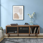 Modway - Kurtis 67 po Meuble à disques TV et vinyle, Noyer-MDF et panneau de particules