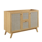 Modway - Soma 48" Vanité de salle de bain à un seul lavabo - Oak White-Bassin d’évier en céramique