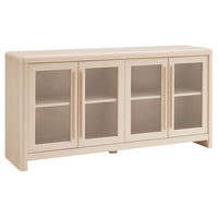 Modway - Evren 4 portes Vitrine de rangement sur le buffet - Ash-Portes à panneaux de verre