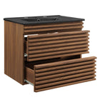 Modway - Render Support mural de 24" Vanette de salle de bain - Noir noyer-Matchs non inclus