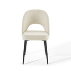 Modway - Rouse Tissu rembourré Fauteuil d’appoint de salle à manger Ensemble de 2 - Noir beige-Capacité de poids de la chaise : 331 lb