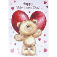 Mill Brook - Cartes De Souhaits De La Saint-Valentin Studio 5-3/8 po x 7-3/4 po / Enveloppes - Paquet de 18 - Ours au coeur-Cartes de souhaits qualité boutique