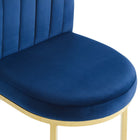 Modway - Isla Performance Velvet Fauteuil d’appoint de salle à manger Ensemble de 2 - Marine d’or-8