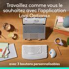 Logitech - Souris trackball sans fil Ergo M575S - Blanc cassé-Gagnez de la place avec le contrôle par le pouce: Avec ERGO M575S, déplacez le curseur sans bouger votre main, ce qui est idéal pour les configurations de petite taille ou peu encombrantes et pour une utilisation sur n'importe quelle surface