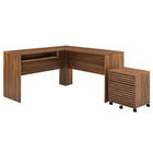 Modway - Render Bois Ensemble de bureau et d’armoire à dossiers - Noyer-Bureau de bureau et classeur
