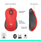 Logitech - Signature M550 L souris sans fil pour les grandes mains - Rouge Classique-Autonomie de 24 mois : fonctionne jusqu'à 2 ans avec la seule pile AA fournie avec votre souris multi-appareils