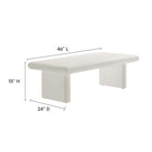 Modway - Relic Béton texturé Table basse - Blanc-Finition ciment texturée